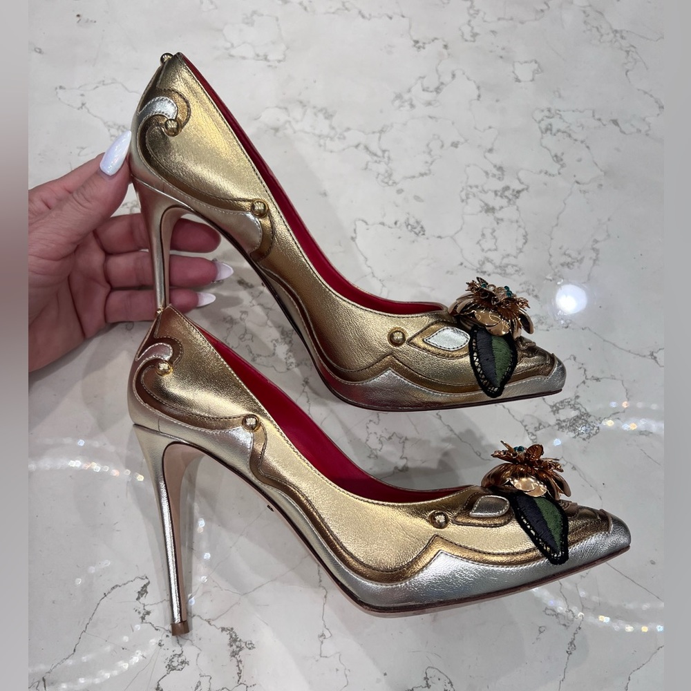 Dolce & Gabbana colorblock pattern D’Orsay pumps 100mm, size 36.5 - Picture 15 of 17